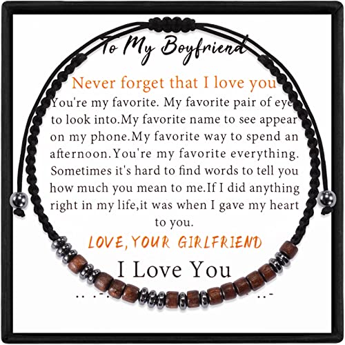 VU100 Morse code Armband für Männer, Meinem Freund liebe ich dich, verstellbares Armband, Geburtstag, Valentinstag, Geschenk für ihn - mit Geschenkbox Cover