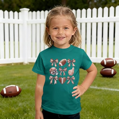Image of JINTING Football Shirts for Boys Girls Game Day Tshirt Toddler Football Season Tee Kids Bow Coquette Tops