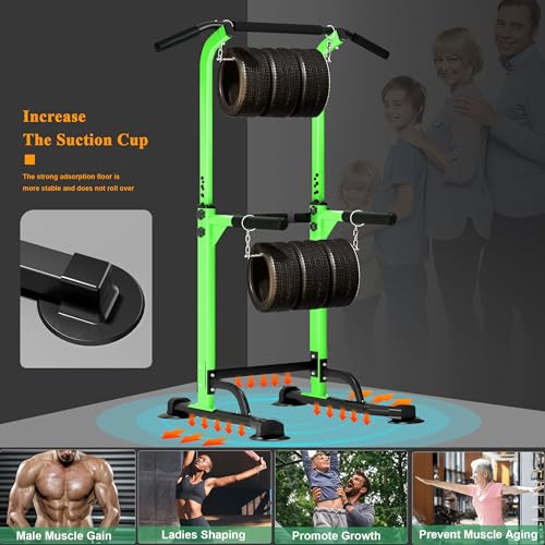 Image of DlandHome Power Tower Pull Up Dip Station Multi-Function Fitness Equipment for Strength Training Adjustable Height Dip Stand for Home Gym