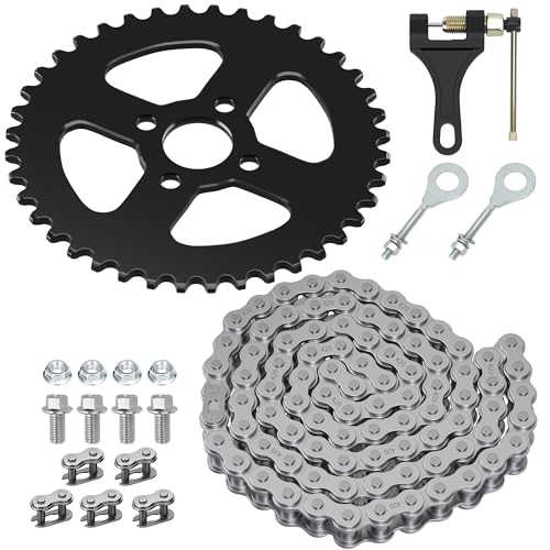 YOXUFA 40 Tooth Sprocket 420 Chain with Rear Drive Chain 90 Links Replacement for Coleman Mini Bike...