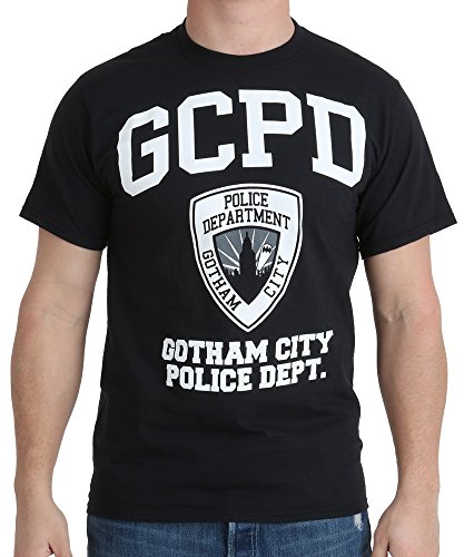 Batman Gotham City Police Department Men's Black Shirt, Large