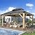 GARTOO 13’x15’ Outdoor Wooden Gazebo - Patio Galvanized Steel Wood Gazebo with Double Vented Roof, Heavy-Duty Cedar Gazebo for Garden, Lawn, Backyard Deck, Poolside