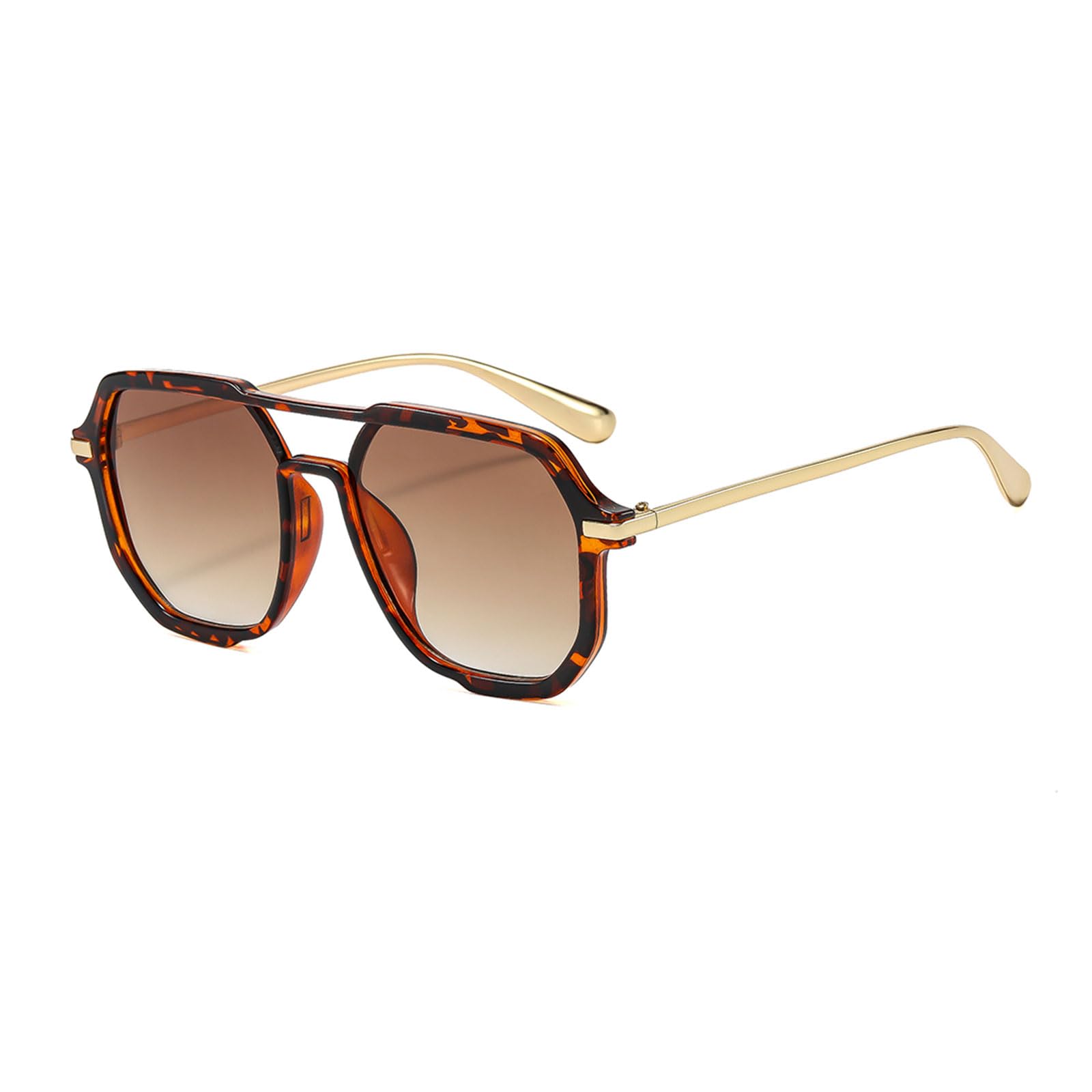 YAMEIZE Okulary przeciwsłoneczne w stylu retro z lat 70-tych pilotów - dla kobiet mężczyzn vintage okulary podwójny most ochrona UV400 ombre jazda