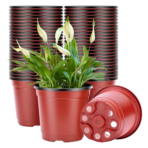VIVOSUN 100 Pcs 4 Inch Plastic Plant Nursery Pots, Seed...