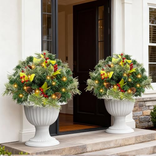JOYHALO 2 Pack Set 18 Inch Christmas Urn Filler with