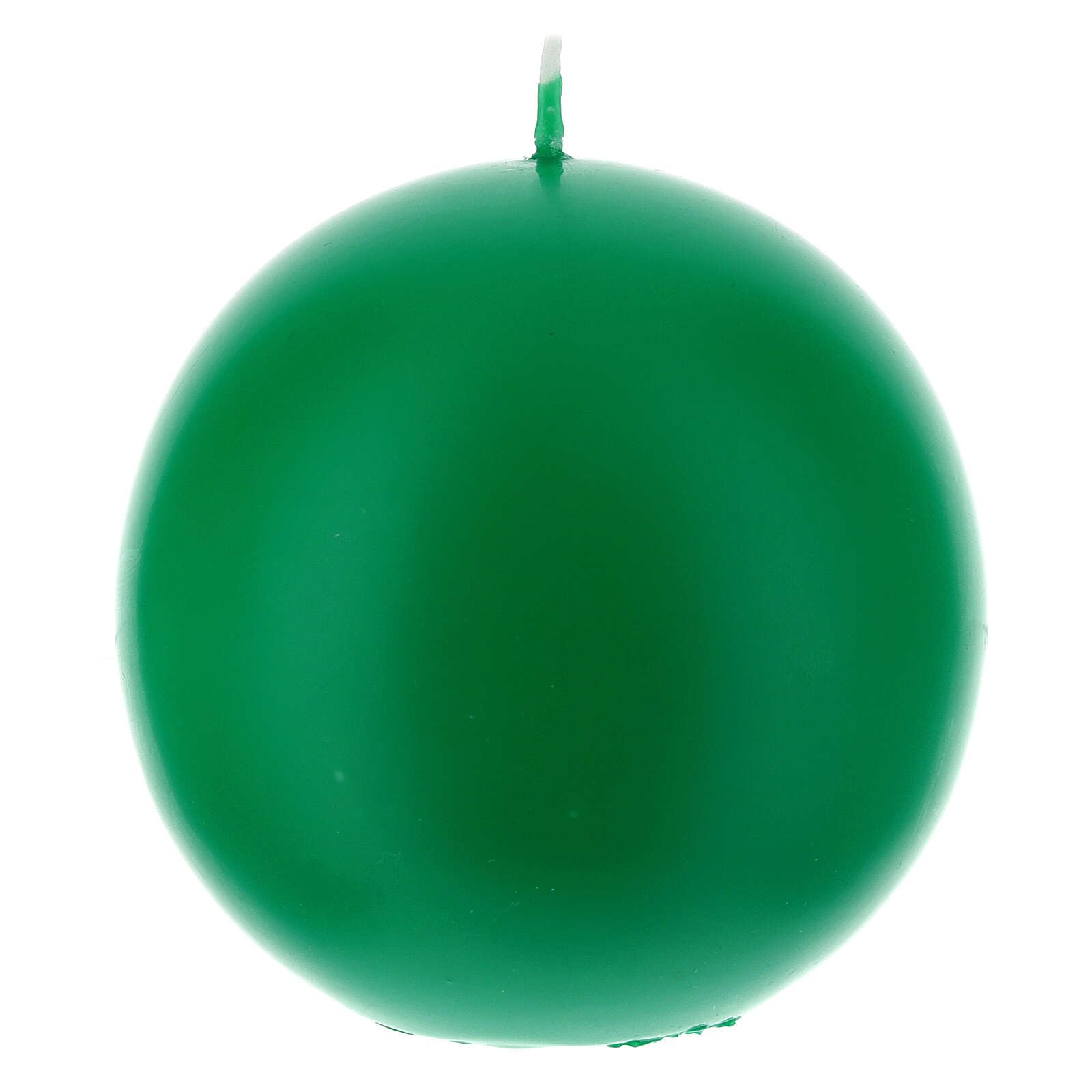 Altar Candle, Ball-Shaped, Opaque Green, 10 cm