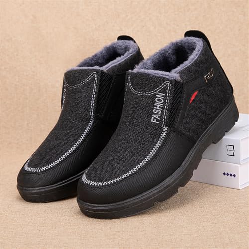 CHUUMEE Men's Shoes Winter Snow Boots Cotton-padded Slip on Casual Warm Walking Sneakers2