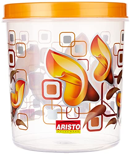 Image of Aristo Store Queen666 Air-Tight Storage Container For Kitchen, Plastic Jar For Storing Spices, Snacks, Grains, Dals 3400 ml,Tranparent