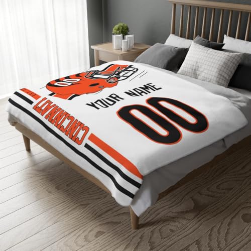 Image of Cincinnati Throw Blanket Custom Name and Number Personalized Gifts for Men and Women