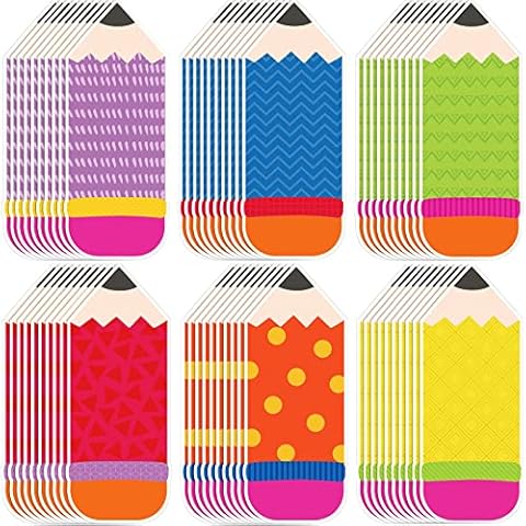 60 Pack Pencils Cut Outs Colorful Pencil Name Tags for Classroom Bulletin Board Locker Decor Classroom Colored Pencils Accents for School Home Teacher Student Back to School Party Door Decorations Cover