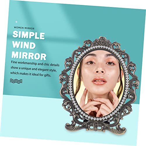 Espejo de maquillaje vintage con aumento 1x/10x miniatura 7