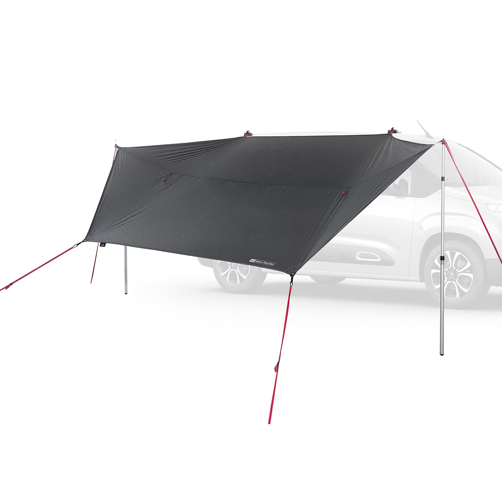 qeedo tarp van Motor Car Sun Shade Sail with UV80 Protection, Waterproof and Opaque Easy Suction Cup Mount, Canopy with Flexible Attachment for Car, or Motorhome Automotive Länge (Höhe 200cm):480 cm 4-6-Person Portable Camping Tent, redo