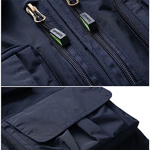 Men's Outdoor Vest Hiking Fishing Hunting Orange Multi-Pockets Waistcoat Quick-Dry Breathable4