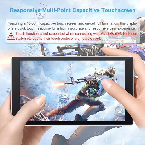 Image of wisecoco 7 inch Portable Monitor 1080P FHD 60Hz Mini Pocket Touchscreen Display USB C HDMI Ultra Thin Lightweight IPS Second Screen Gaming for Raspberry Pi 5 /4 PC /Laptop /PS5 /XBOX /Switch