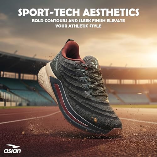 Image of ASIAN Powerplay-25 Men's Running Shoes | Knit Mesh Upper Lightweight Shoes | Memory Foam Technology | Premium Athletic Sneakers for Sports & Gym