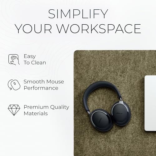 Nordik Large Felt Desk Mat – Timber Moss Green – 35 x 17 inch – Computer Desk Mat – Keyboard and Mouse Pad – Large Desktop Felt Pad - Thumbnail 6