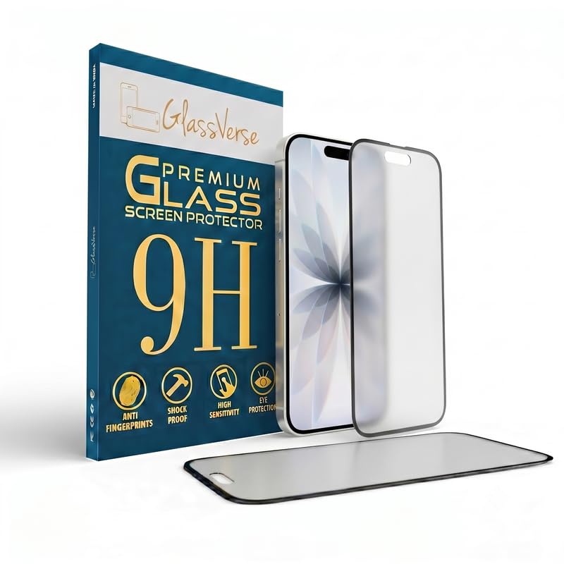 Image of GlassVerse 9H Tempered Glass For Apple Iphone 17 Air (PACK OF 1) with Free Installation Kit. Full screen Coverage - 6.5 inch