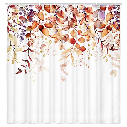 Ptrxobj Watercolor Autumn Hanging Leaves Botanical Shower Curtain Set with Hooks Fall Thanksgiving Bathroom Bathtubs Decor Easy Care Washable Durable Polyester Fabric 69"x72" Ptrxobj Watercolor Autumn Hanging Leaves Botanical Shower Curtain Set with Hooks Fall Thanksgiving Bathroom Bathtubs Decor Easy Care Washable Durable Polyester Fabric 69"x72"