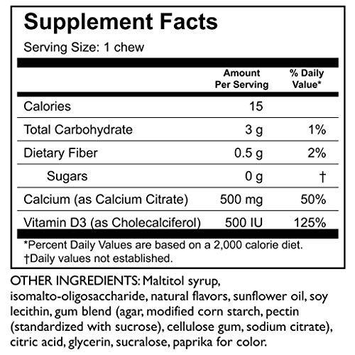 Celebrate Vitamins Bariatric Calcium Citrate Soft Chews With Vitamin D3, 500Mg, Sugar-Free & Gluten-Free Calcium Citrate For Bariatric Patients, Orange, 90 Count #TOP5