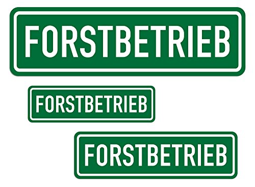 Magnetschild Forstbetrieb | Schild magnetisch | weiss/grün, lieferbar in drei Größen (35 x 10 cm)