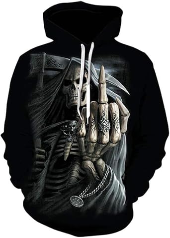 Sudadera con Capucha de Calavera para Hombre Sudadera con Capucha Lisa con  Bolsillo Kanga: Amazon.es: Ropa
