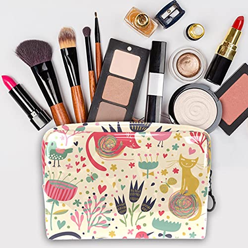 Trousse de maquillage grand volume compact motif fleurs multicolore - 3
