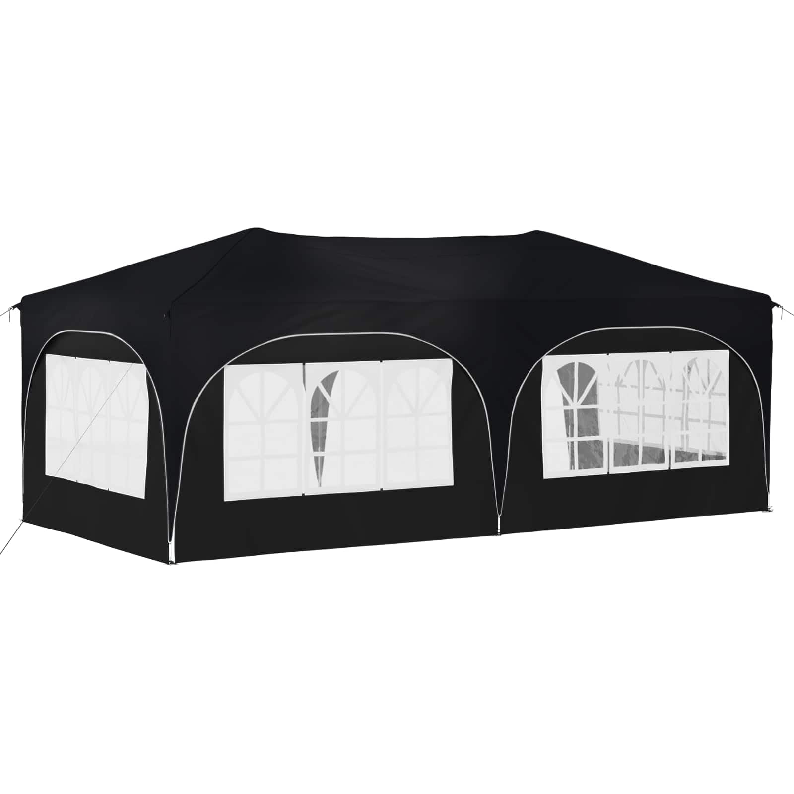 Namiot imprezowy Pop-up, antracyt, tkanina Oxford, 575 x 288 x 245 cm, odporny na warunki atmosferyczne, wodoszczelny, ochrona przed promieniowaniem UV, składany, stabilny, z metalową ramą, do