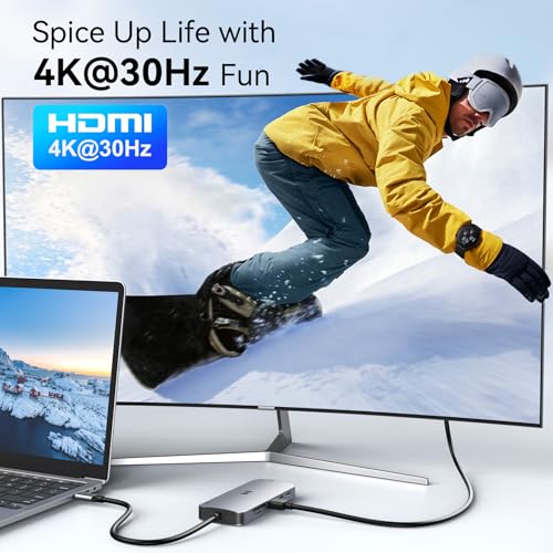 Image of USB C Adapters for MacBook Pro /Air, Selore 9 in 1 USB C Hub with 4K HDMI, 3 * 5Gbps USB 3.1 GEN1 Port, 1Gbps Ethernet, 100W PD, 1*USB 2.0 dongle for Dell, HP and More