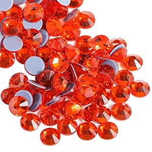 BEADSLAND Hotfix Strasssteine Orange 2880 Stück
