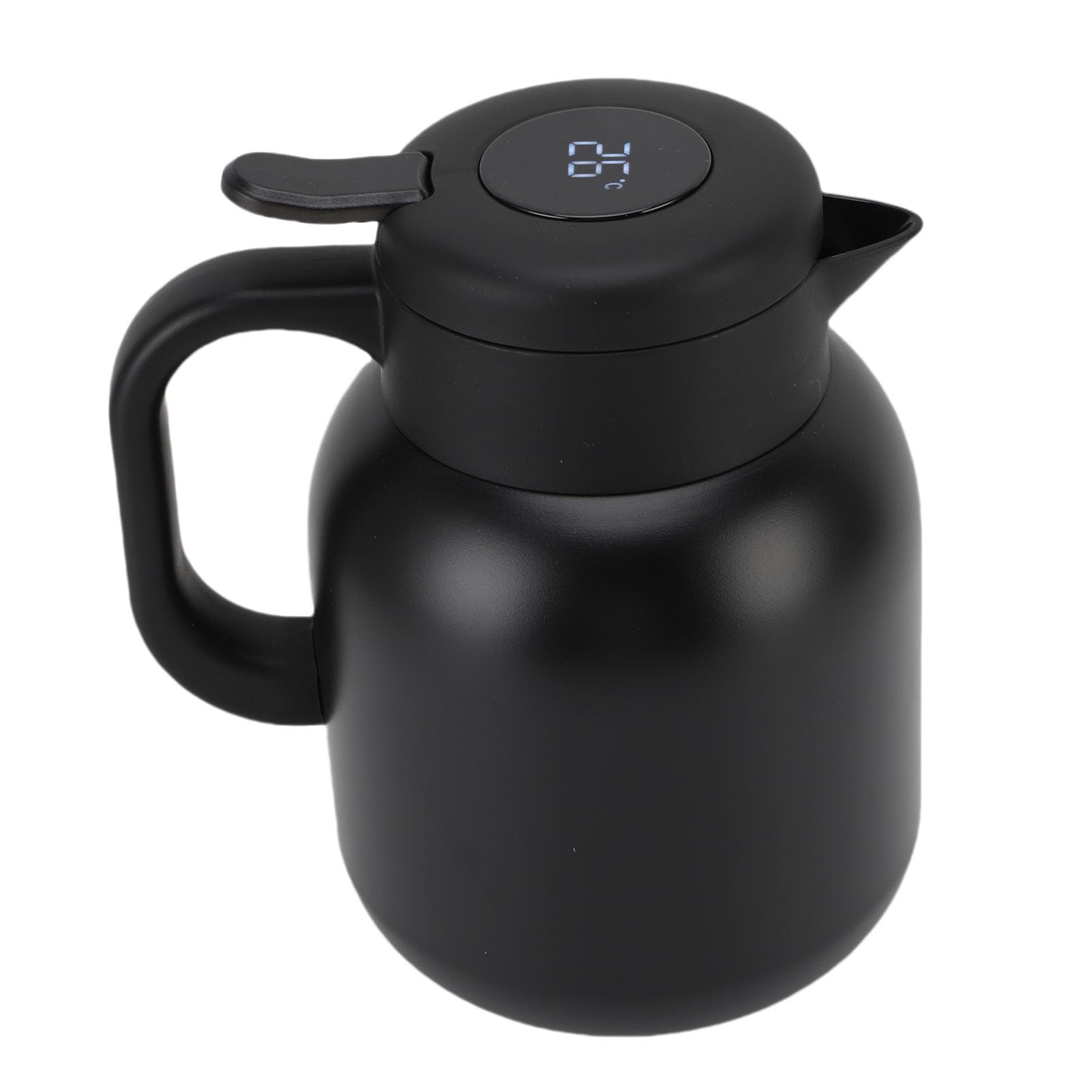 Teiera Isolata Sotto Vuoto con Display Digitale, Infusore a Maglia Fine, Mantenimento della Temperatura per Bevande, Acciaio Inossidabile da 1500 Ml (BLACK)