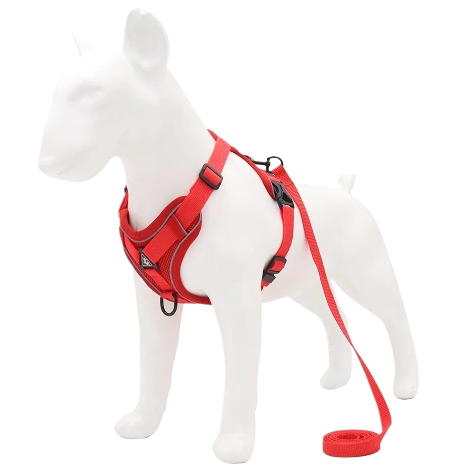 Pettorina Regolabile Anti-trazione per Cani con guinzaglio da 1,5 m - Gilet Riflettente e Traspirante per Cani, Cuccioli e Gatti(Red,XL (8-12KG))