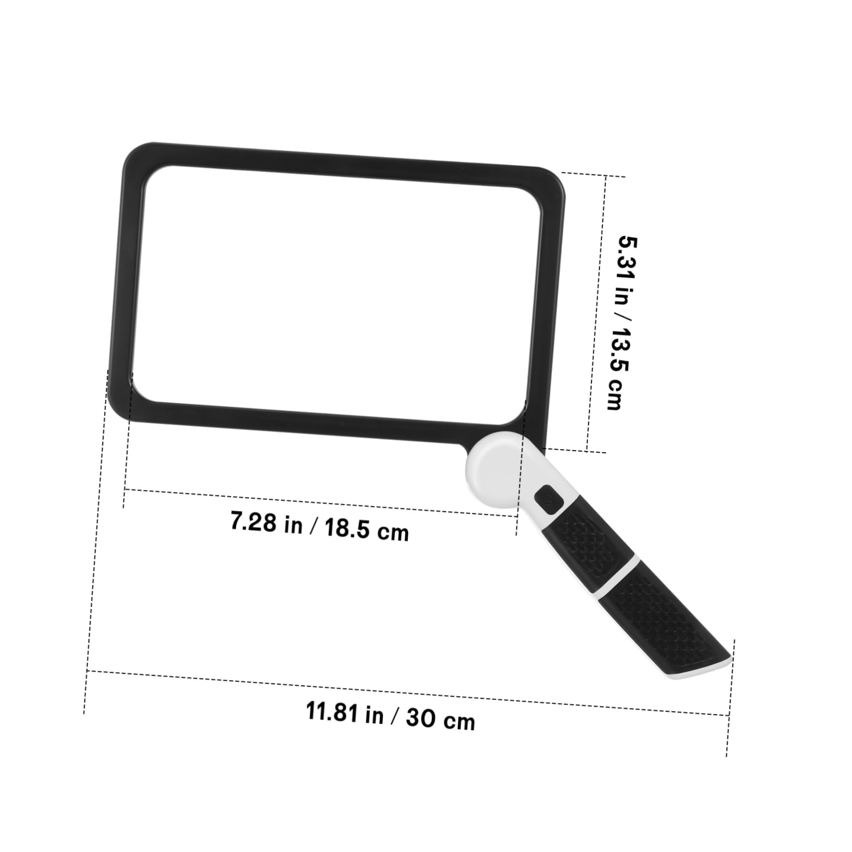 Loupe de Lecture Portable 5X Noire en Acrylique Éclairage