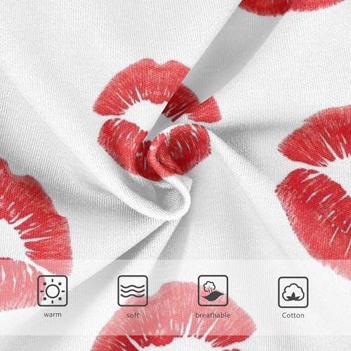 Bold Red Lipstick Kiss White Girl Panties Cute Toddlers Underwear Floral Cotton Animal Underpants Briefs 2t3