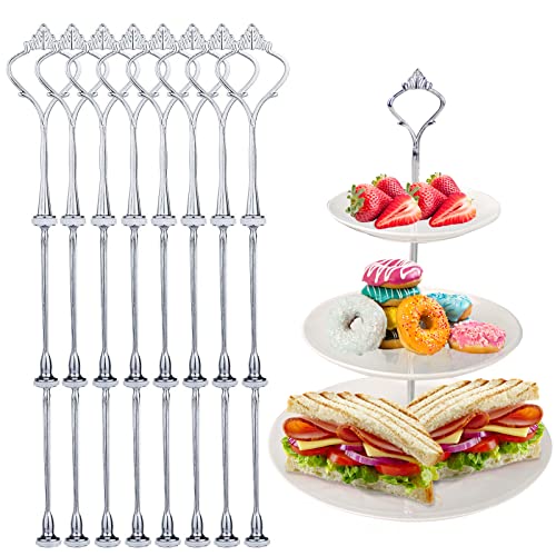 Vordas 8 Sets Etageren Stangen Set Metallstange Mittellochausstech 2 bis 3...