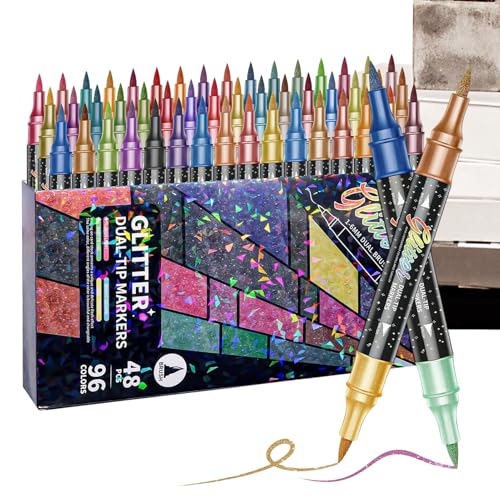 Feutres paillettes double pointe marqueurs brillants coloriage