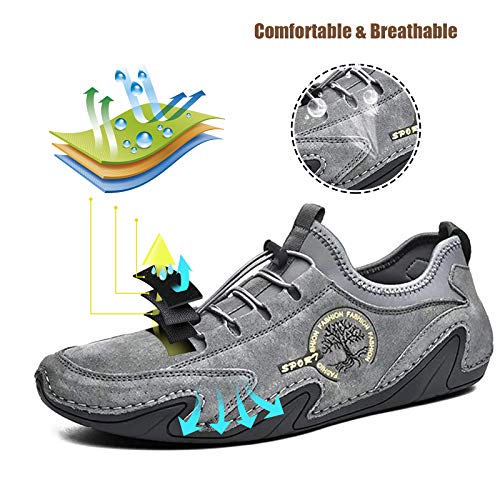 Mens Driving Loafers Shoes Casual Shoes Slip On Flat Loafers Boat Shoes Moccasins Lightweight Soft Comfort Lace up Oxford Walking Shoe for Work Office Dress Outdoor Slippers Hand Stitching Ankle Boots2