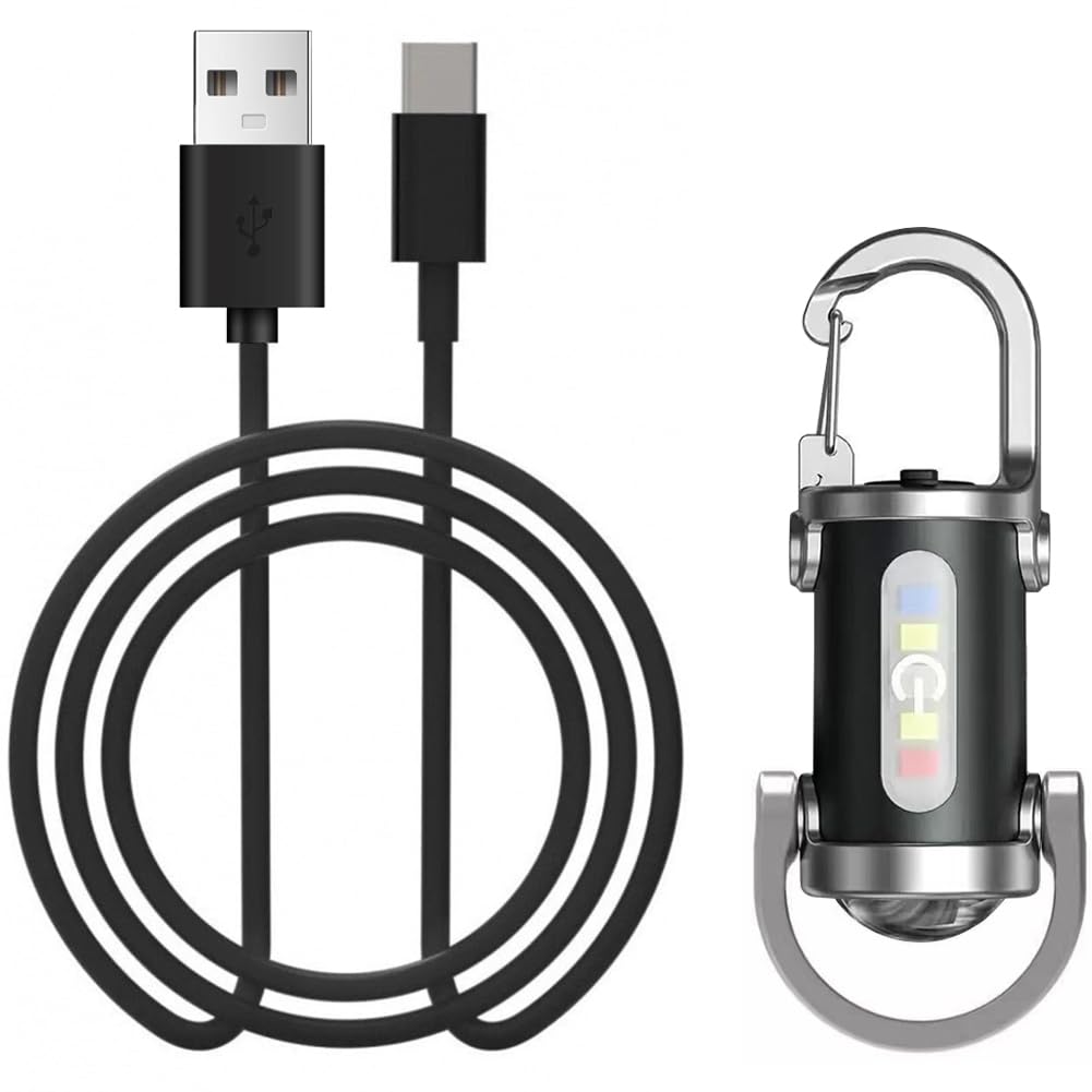 Super Bright Mini Key Ring Flashlight, Led Rechargeable Keychain Light, Waterproof Led Pocket Torch Keyring Light,Lightweight and Portable for Camping, Hiking, Emergencies SOS