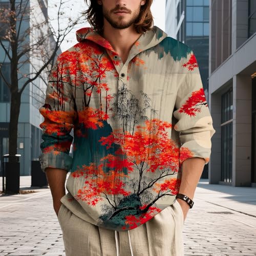 Mens Japanese Style Hooded Sweatshirt Long Sleeve Casual Fashion Fall Hoodies Cool Novelty Graphic Print Shirts2