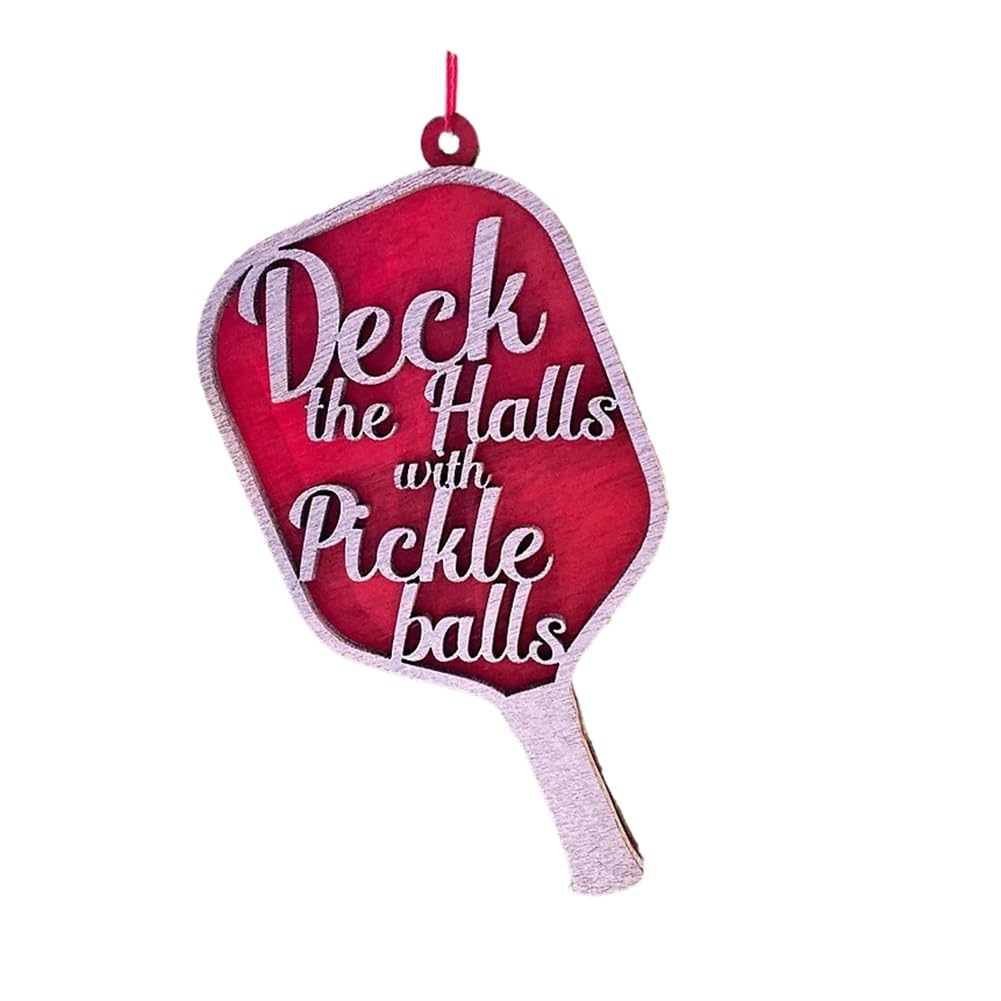 CTRLZS 1 Piece Deck the with Pickleballs Ornament As Shown Special and Gift for Christmas, for Pickleball Lovers