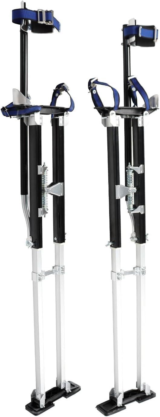 24-40 Inch Aluminum Alloy Drywall Stilts with Black for Working at High Places (Black,24-40 Inch)