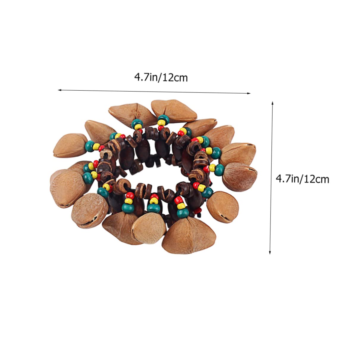 TOYANDONA 4 Piezas Campanilla de cáscara de nuez africana instrumentos de percusión brazalete de nuez juguetes instrumento musical pulsera de nuez tuerca campana de muñeca la campana