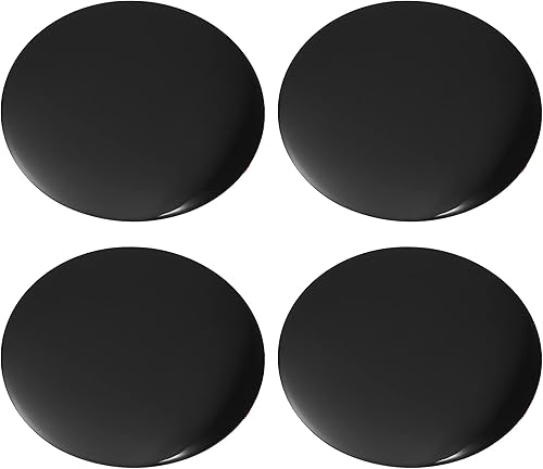X AUTOHAUX Tapacubos universales de rueda de coche de 2.756 in, color negro, 4 unidades, etiqueta engomada