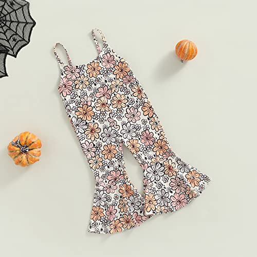 Halloween One-Piece Outfits Toddler Baby Girl Jumpsuit Pumpkin Strap Sleeveless Bell-Bottoms Romper Floral Clothes #TOP5