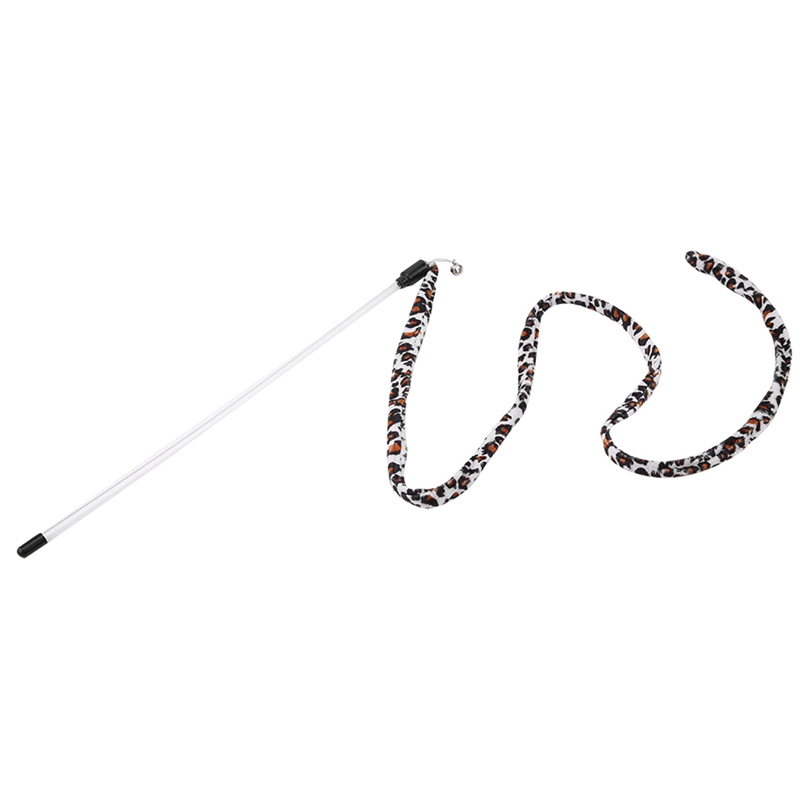 Cat Teaser Toy Funny Wand with Leopard Print Tail and Bell, Decreases Boredom, Increases Exercise Time