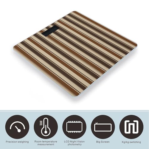 Báscula digital de baño Brown Stripe con alta precisión y pantalla LCD miniatura 3