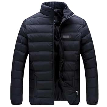 Deepsko Men's Down Jacket Winter Casual Stand Collar Solid