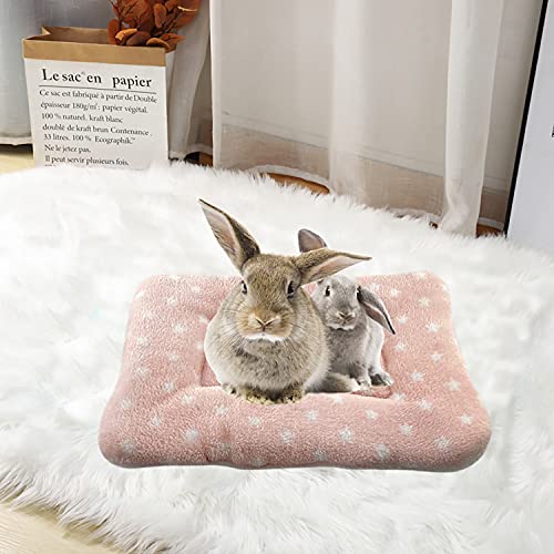 MANSHU Small Animal Plush Bed, Bunny Bed, for Bunny, Squirrel, Hedgehog, Pink and Gray 2Pcs.