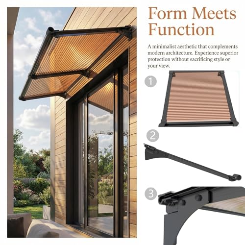 Auvent de porte en polycarbonate pour protéger l'entrée des intempéries - 7