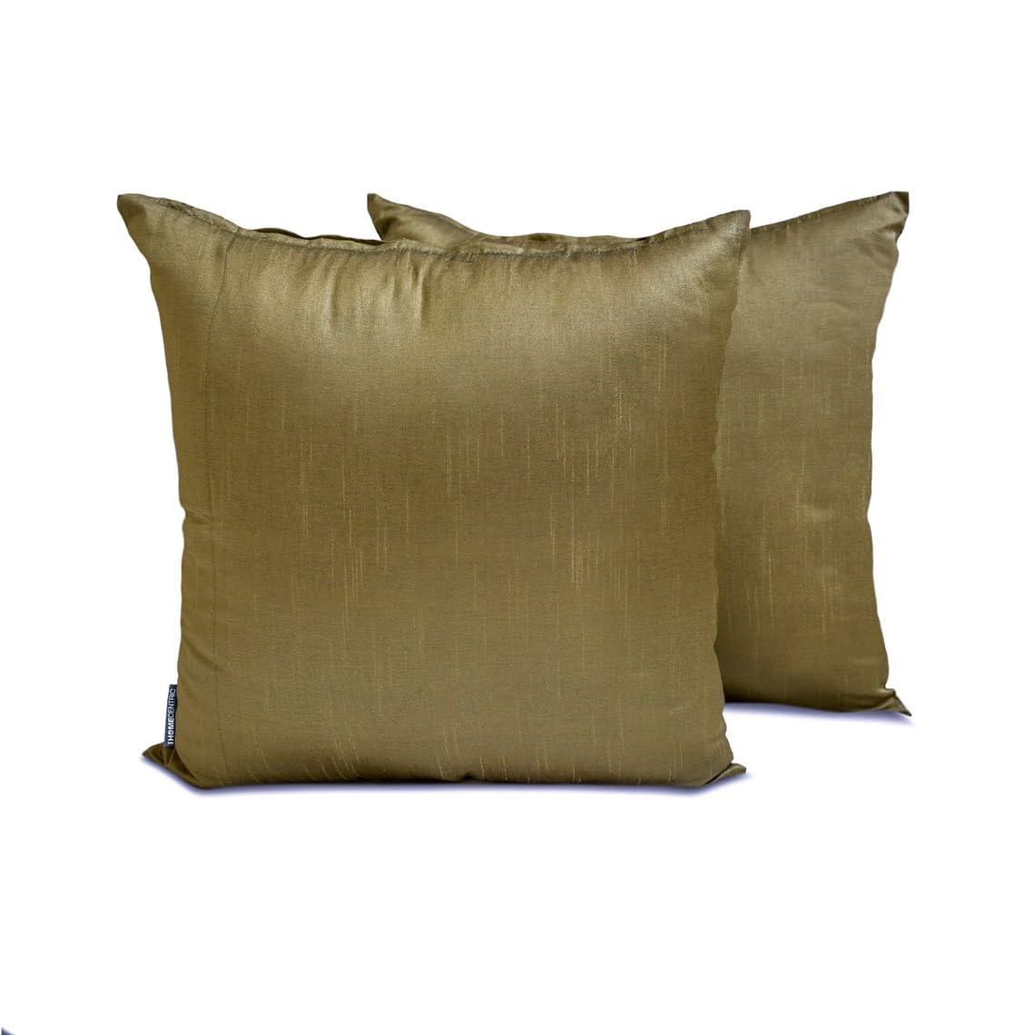 Antique Gold Art Silk Lumbar Cushion Covers 30x65 cm, Pack of 2 Solid Plain Luxury Accent Cushion Cover for Sofa, Couch, Bed, Living Room, Bedroom & Modern Home Décor - Antique Gold Luxury