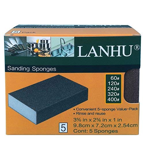 Sanding Sponge, Sanding Blocks, Rust Removal of Kitchen Cookware and Rusted Metal, Grit